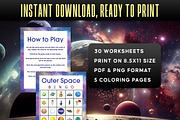 Outer Space Bingo Printable, a Print Template by Graphicsnext (Thumbnail 4 of 4)