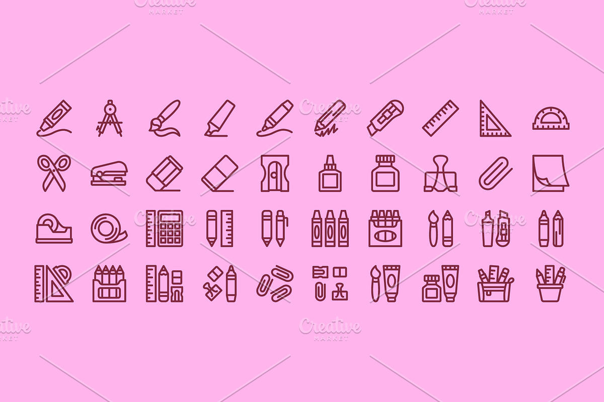 Back to School –Education Line Icons, an Outline Icon by Abstracto-Create (Photo 4 of 7)