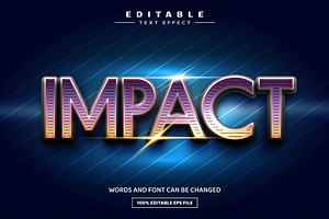 Impact 3D Editable Text Effect