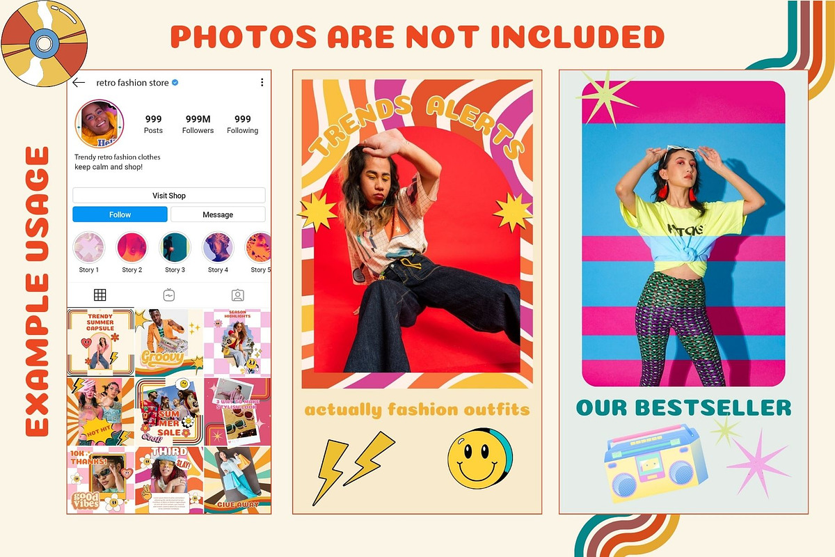 GROOVY RETRO  / Social Media Pack, a Social Media Template by TatianaBannikova (Photo 6 of 7)