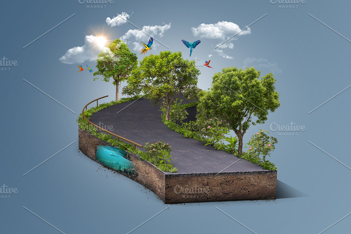 Beautiful Green runway isolated., an Illustration by Nomad (Photo 1 of 4)