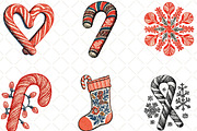 Cozy Winter Candy Cane Clipart, an Illustration by Black Bird Studio (Thumbnail 4 of 6)