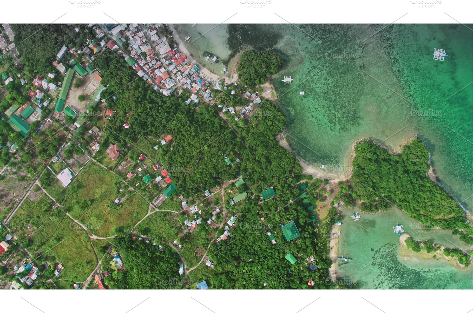 Aerial view of tropical Malapascua, a Nature Photo by Goinyk