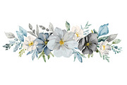 Blue Watercolor Floral Set, an Illustration by balal (Thumbnail 10 of 11)
