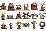 Peeking Christmas Animal Clipart, an Illustration by Libby Wishes (Thumbnail 6 of 7)