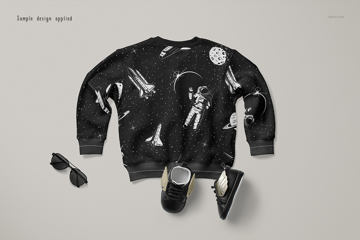 Baby Sweatshirt Mockup Set 2, a Hoody Mockup by creatsy5 (Photo 4 of 11)