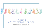 Watercolor Christmas Stockings, an Illustration by Shrimp Salad Circus (Thumbnail 2 of 5)