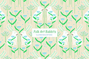 Folk Art Rabbits, an Animal Illustration by Annakniaz (Thumbnail 1 of 15)
