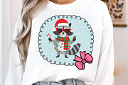 Christmas Funny Raccoon Coquette PNG, an Illustration by SinaCreation (Thumbnail 3 of 7)
