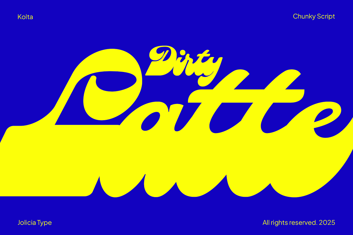 Kolta | Bold Chunky Script, a Script Font by Jolicia Type (Photo 7 of 13)