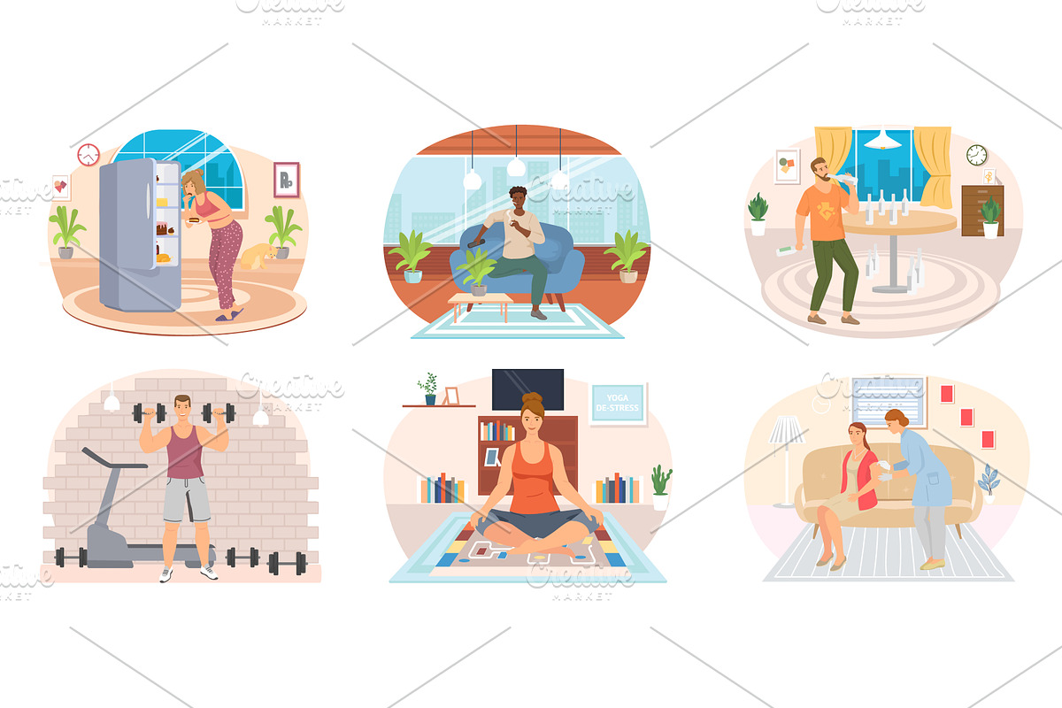 Set of illustrations about people, a Sport Illustration by TopVector