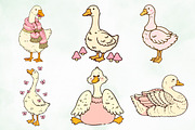 Watercolor Whimsical Cute Goose PNG, an Animal Illustration by Creative Art (Thumbnail 2 of 8)