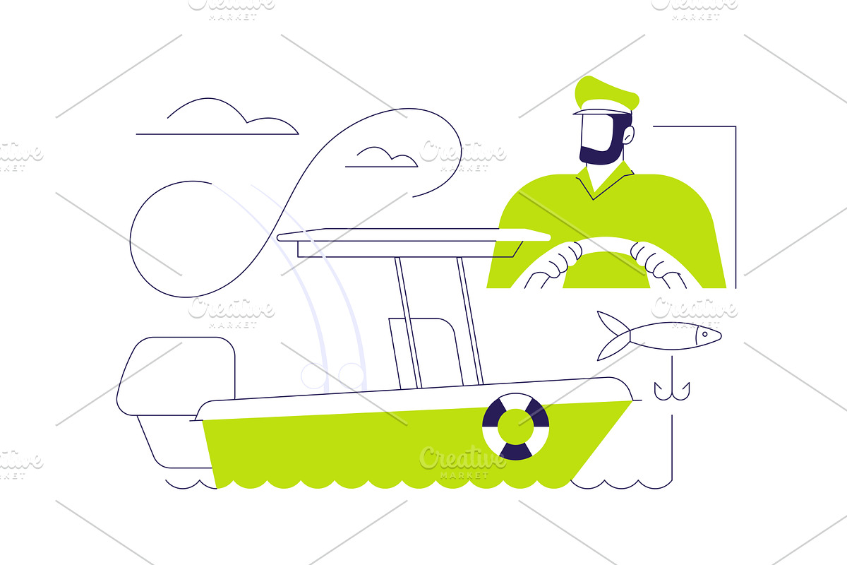 Compact fishing boat abstract, a Transportation Illustration by Visual Generation