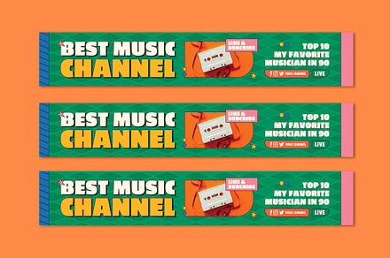Youtube Channel Music, a Social Media Template by Vibesteam