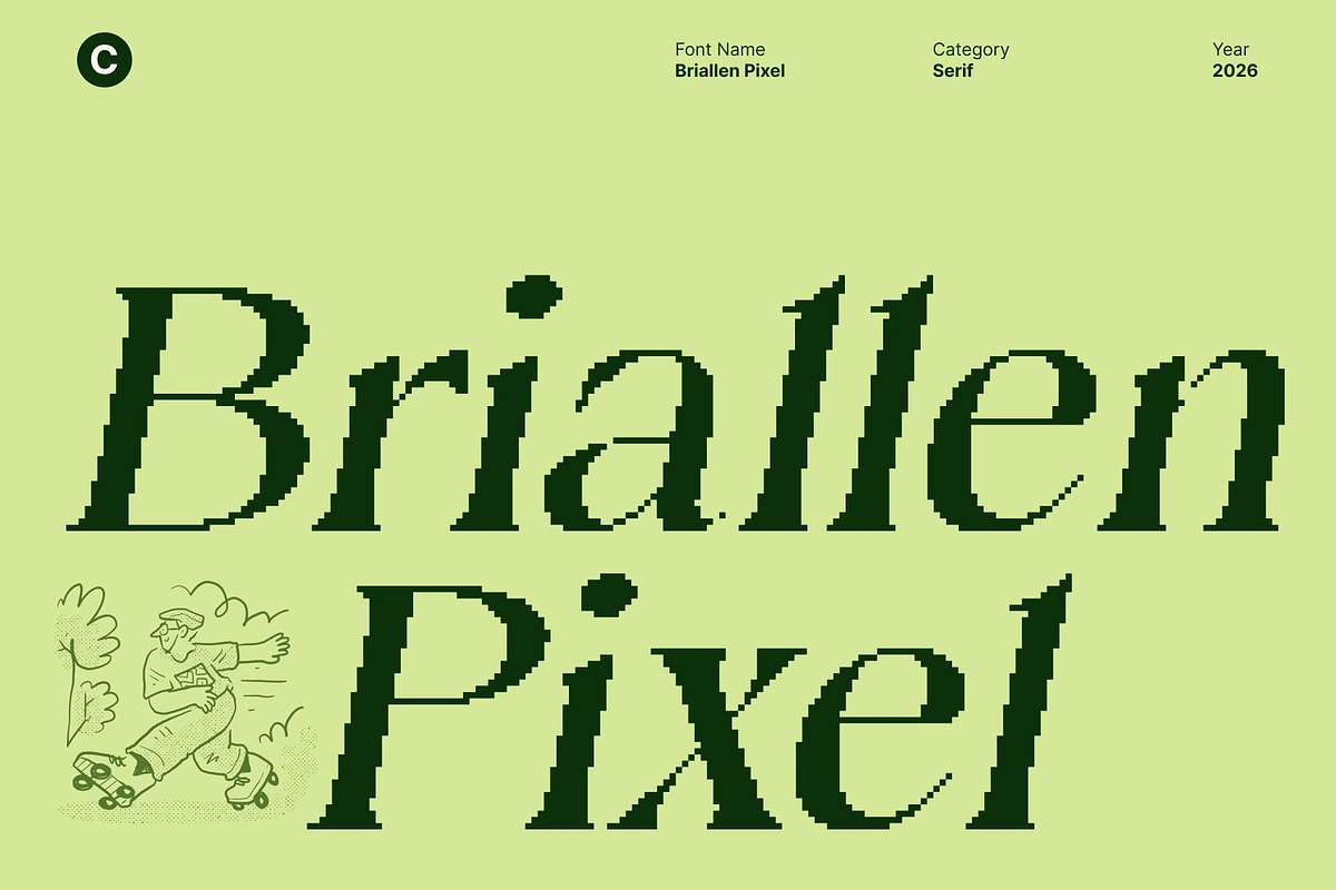 Briallen Pixel, a Serif Font by Craft Supply Co. (Photo 1 of 8)