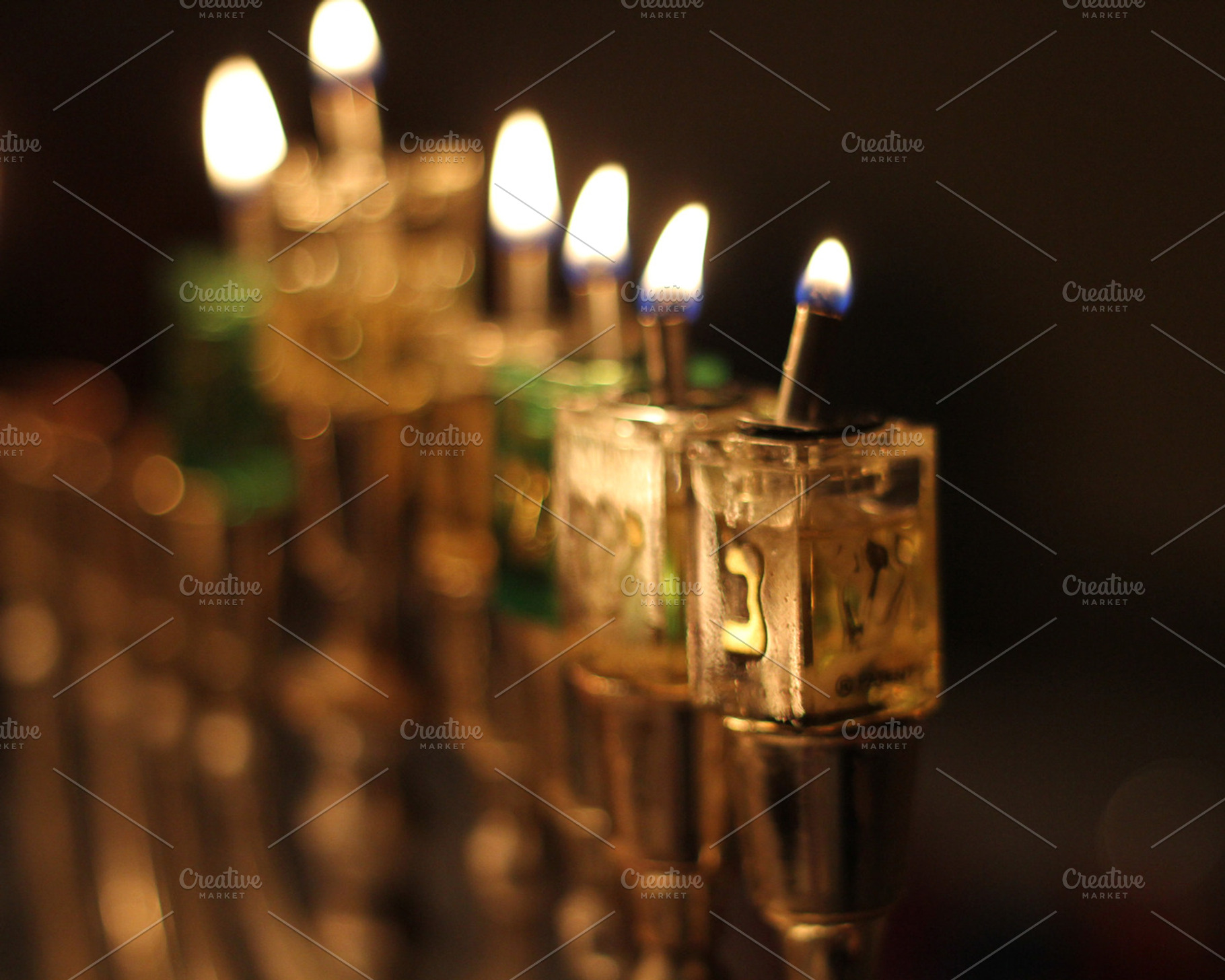 Glowing Menorah Abstract, a Holiday Photo by Lavender Skye Studio