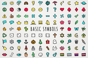 Basic Symbols Icons Clipart Set