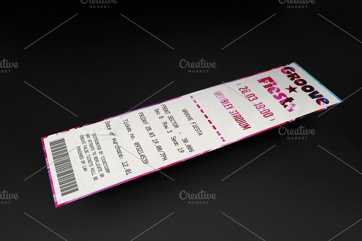Multipurpose Vertical Event Ticket, an Invitation Template by Konakchiev (Photo 3 of 3)