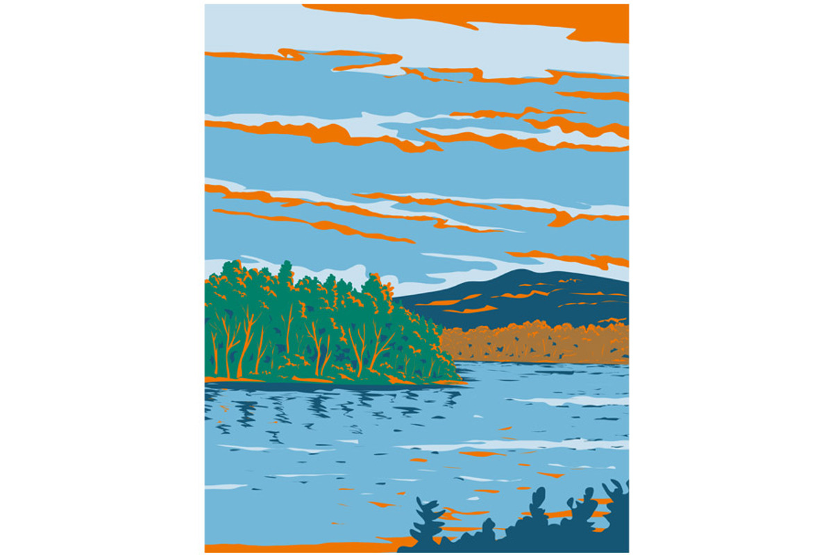 Lake Champlain in Vermont WPA, an Illustration by patrimonio