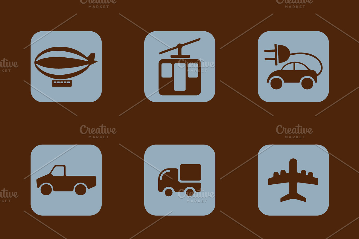 42 TRANSPORT simple icons, an Icon by Palau (Photo 4 of 5)