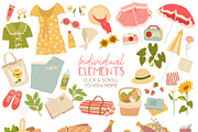 Summer Picnic Graphic Illustrations, a Seasonal Illustration by CreativeChristiana (Thumbnail 3 of 14)