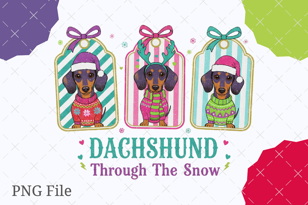 Dachshund Through the Snow,Christmas, an Illustration by designcity5 (Photo 4 of 8)