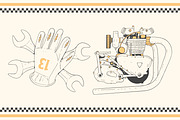 Motorcycle Set, an Illustration by Bromz Studio (Thumbnail 4 of 6)