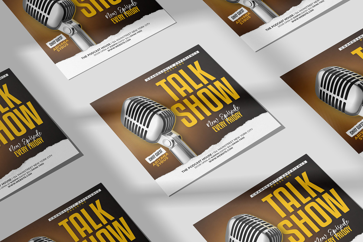 Talk Show Podcast Flyer, a Flyer Template by MnGfx (Photo 3 of 4)