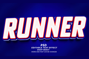 Runner PSD 3d Editable Text Effect