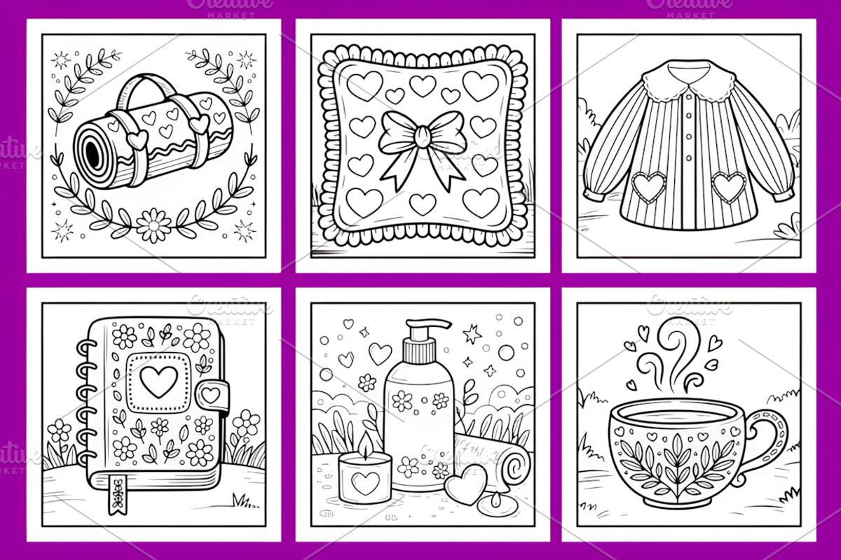 That Girl Stress Relief Coloring, a Decorative Illustration by Coco Bloom (Photo 4 of 4)