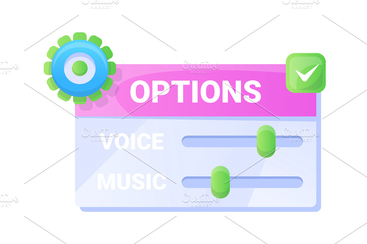 Game UI button. Mobile, an Object Illustration by Things for designers