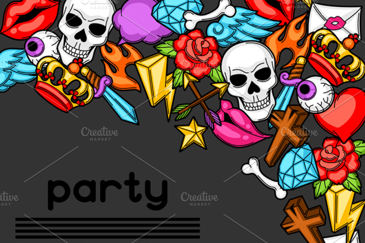 Invitations with tattoo symbols., a Card Template by incomible (Photo 1 of 3)