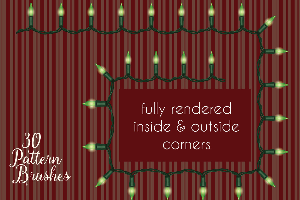 Christmas light brushes Illustrator preview 4