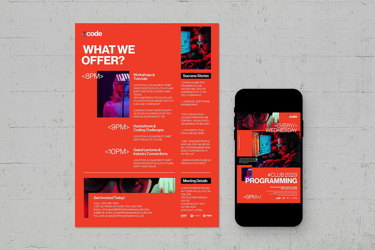 Programming Club Flyer Template, a Flyer Template by BrandPacks (Photo 2 of 5)