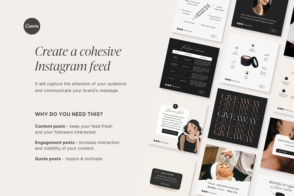 Canva Skincare templates, a Social Media Template by LiliesandBerries (Photo 5 of 19)