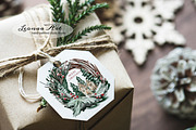 Merry Christmas Wreaths Clipart Set, a Seasonal Illustration by Leonaa art (Thumbnail 12 of 21)