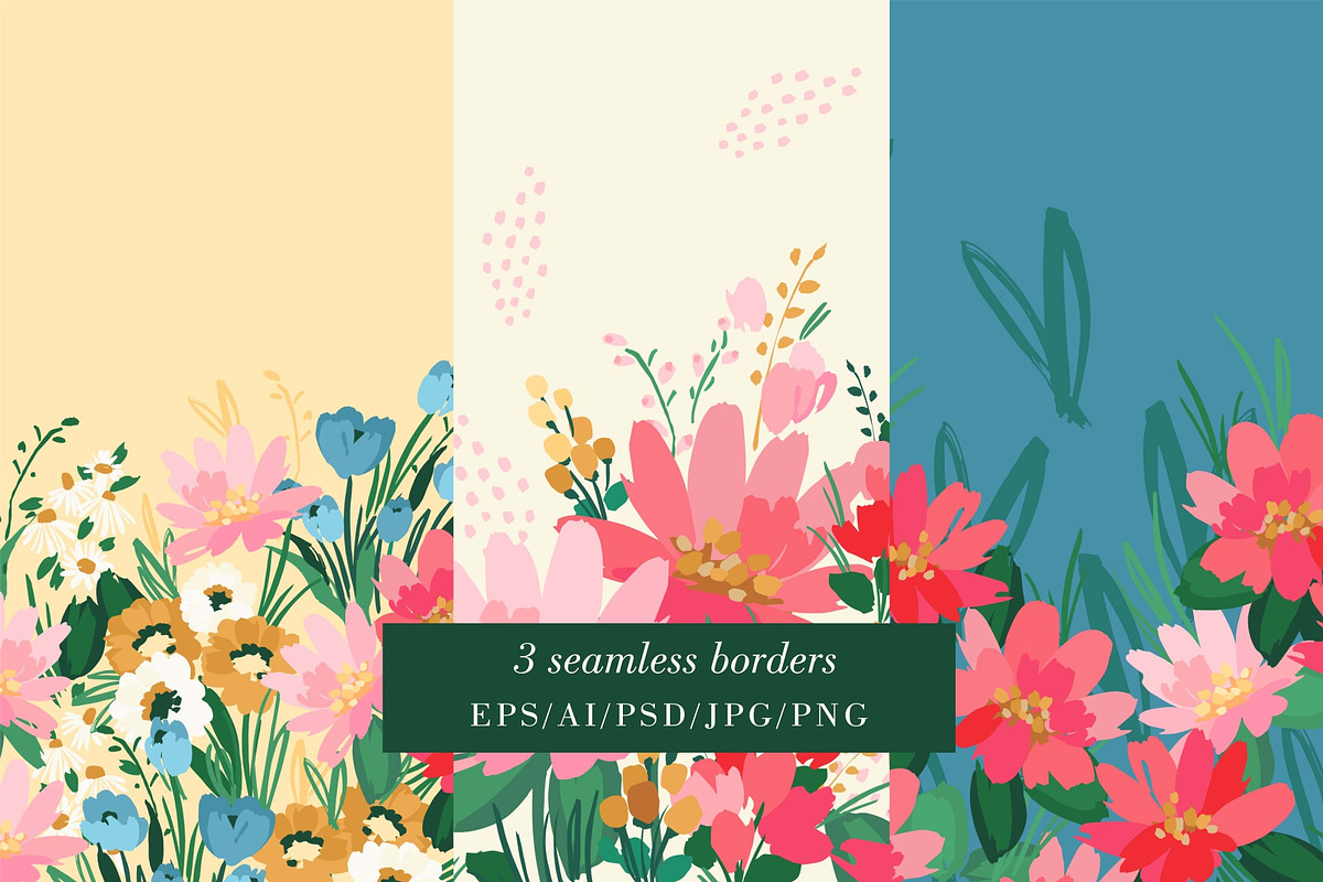 Floral Patterns & Borders, a Pattern Graphic by Nadia Grapes (Photo 5 of 8)