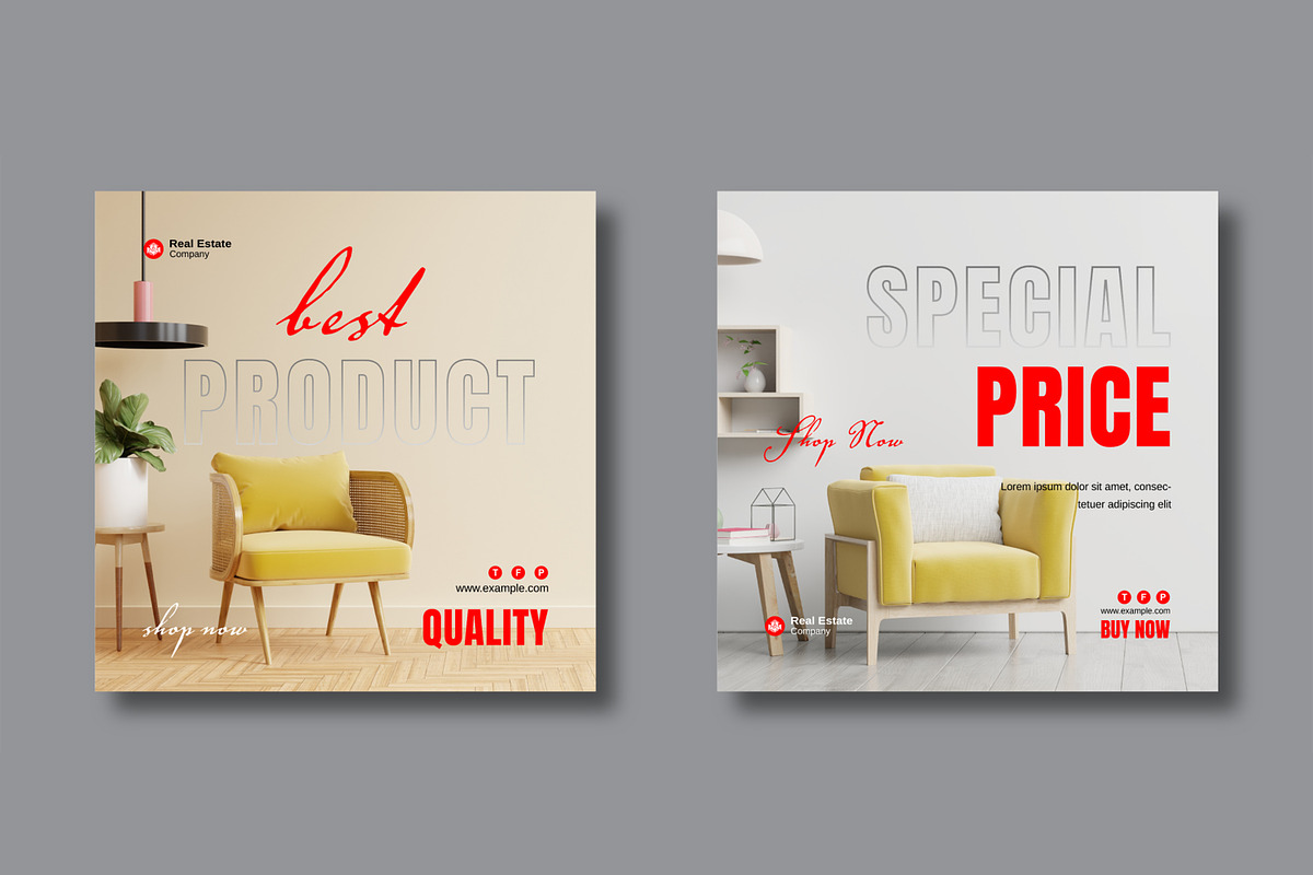 Furniture Social Media Posts Design, a Social Media Template by MightyDesign (Photo 4 of 8)