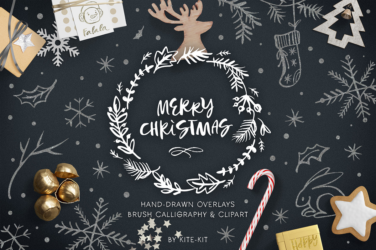 Christmas Clip Art & Lettering, a Decorative Illustration by kite-kit (Photo 1 of 10)