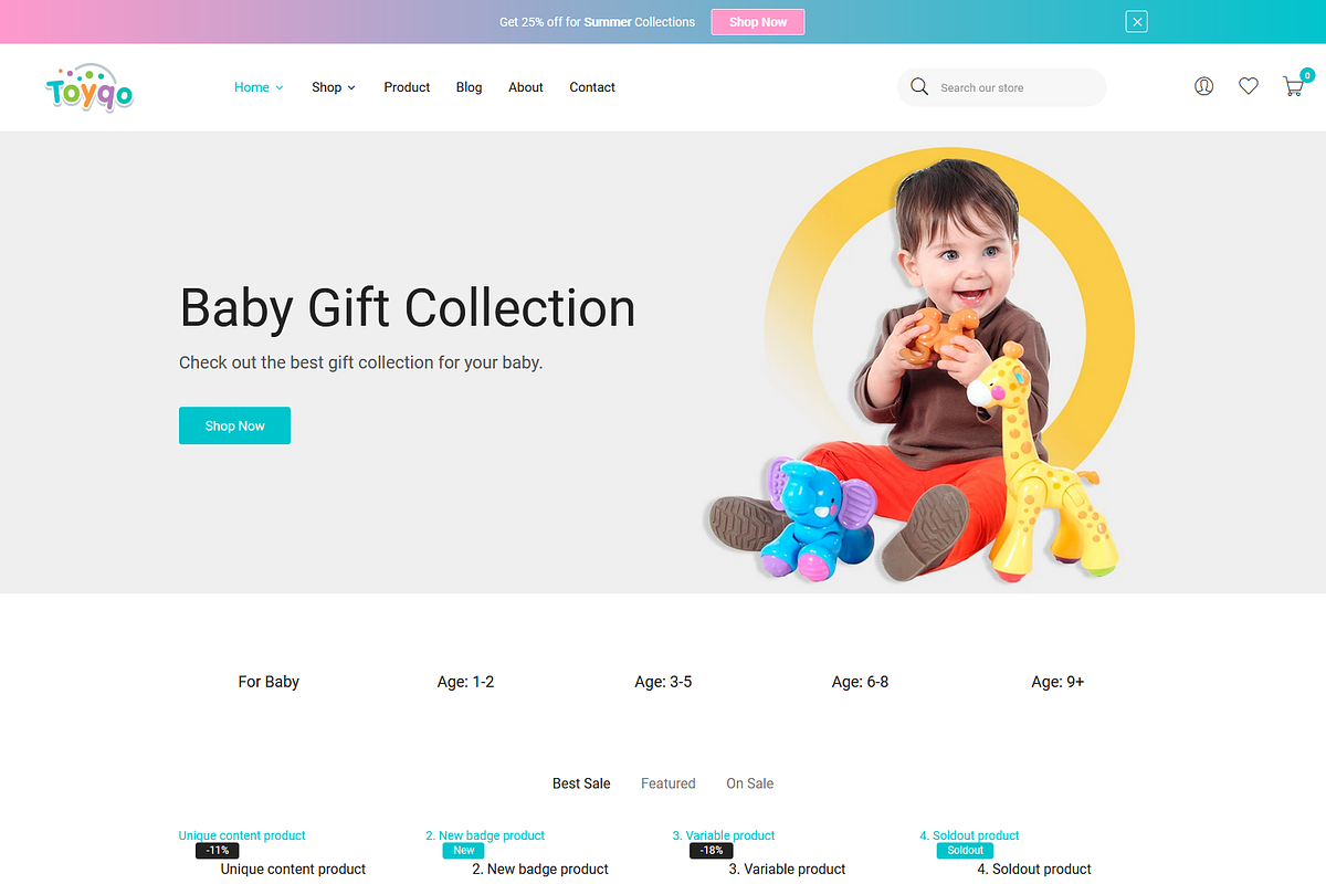 Toys & Kids Store Shopify - Toyqo, a Shopify Template by HasThemes (Photo 2 of 3)