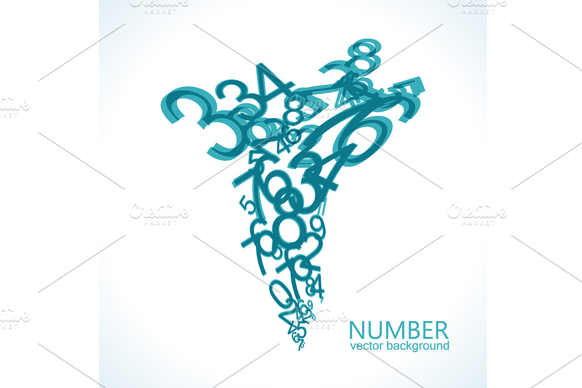Abstract math number symbols. Vector, a Decorative Illustration by CodeAndDesign