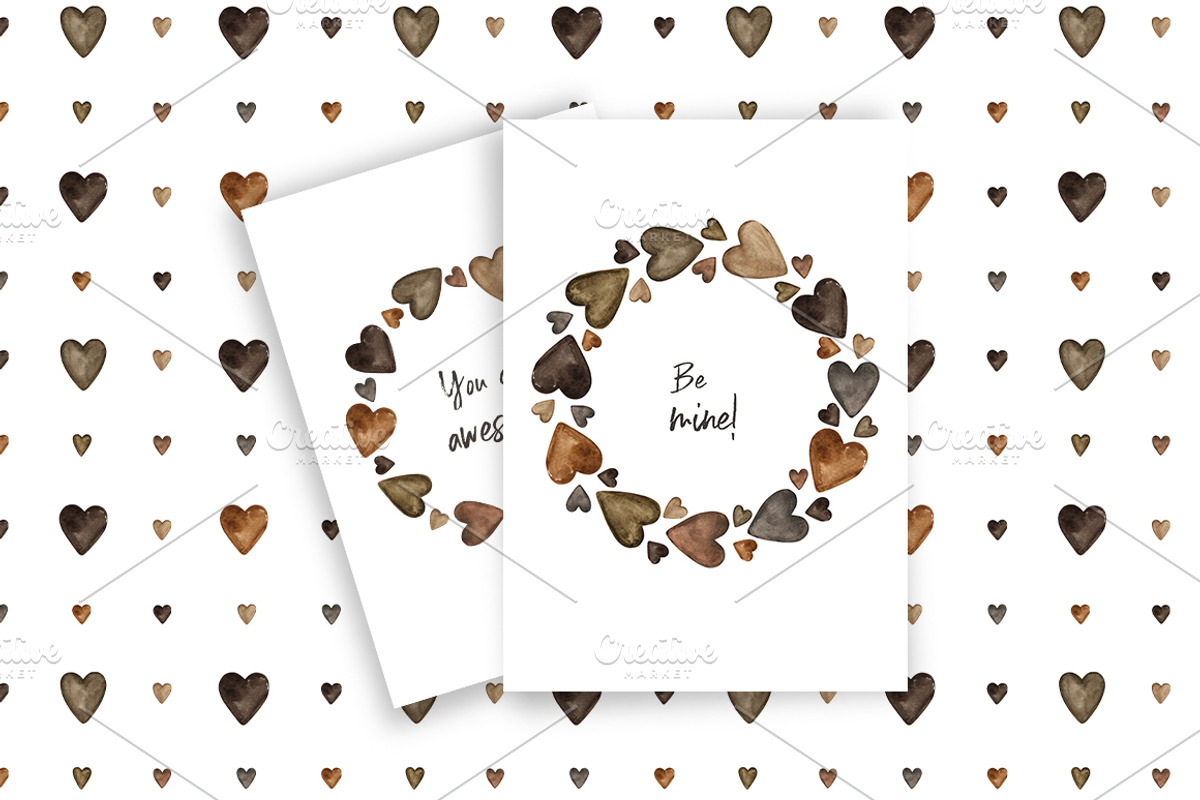 Watercolor heart cliparts & patterns, an Object Graphic by Naty Art (Photo 2 of 24)
