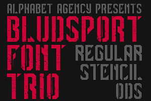 BLUDSPORT FONT TRIO, a Sans Serif Font by Alphabet Agency