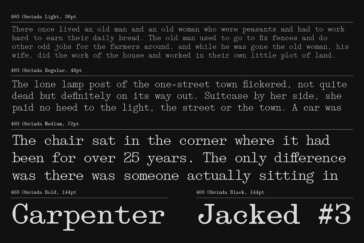 403 Obrinda - Serif Mono, a Serif Font by 403 Type Foundry (Photo 4 of 15)