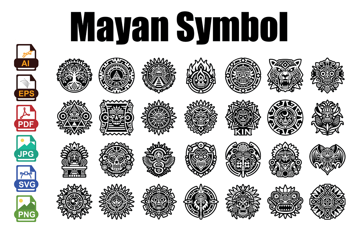 Aztec and Mayan Symbols & Ornaments, an Icon by Vector Portal (Photo 1 of 6)