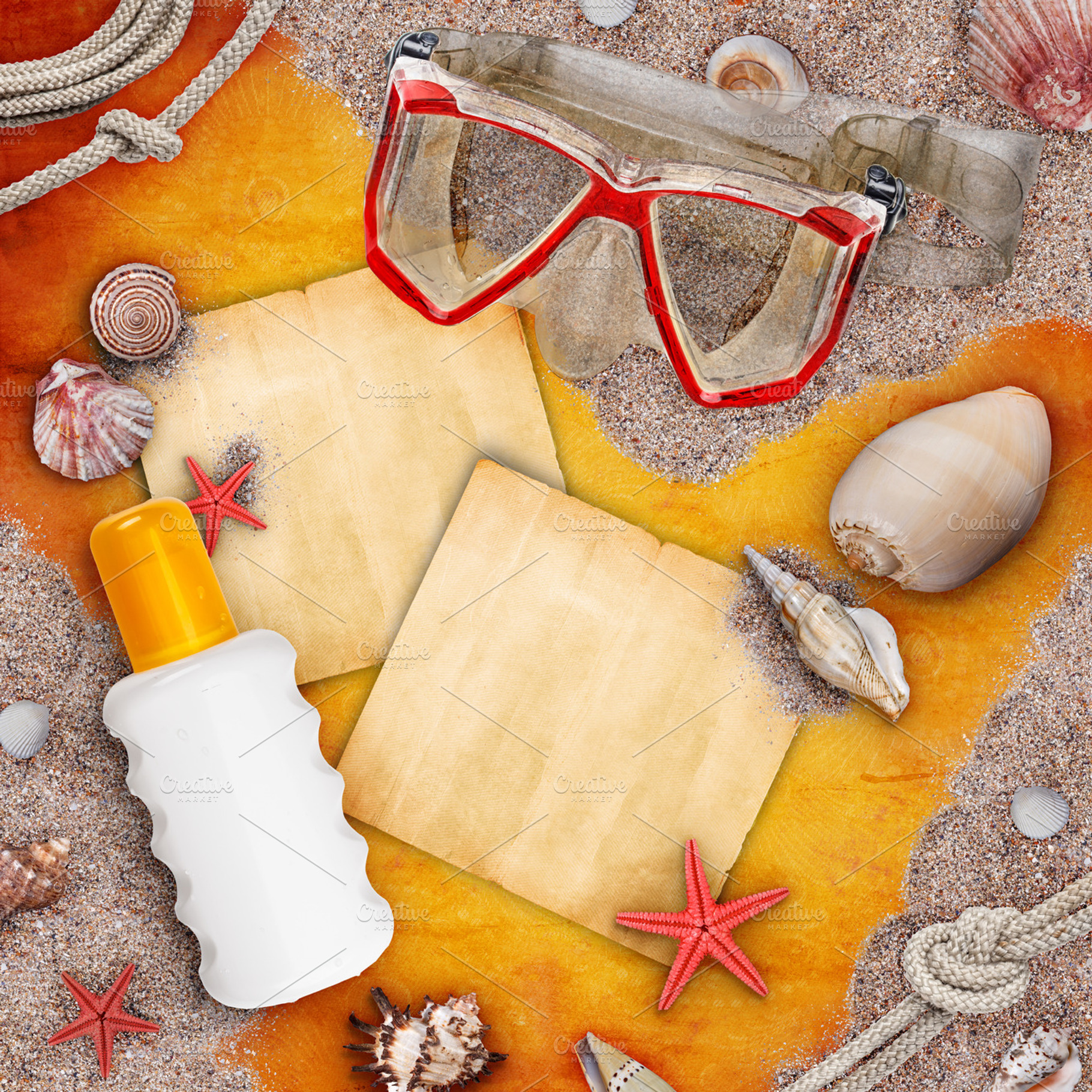 Summer background containing summer, summer necessities, and nobody