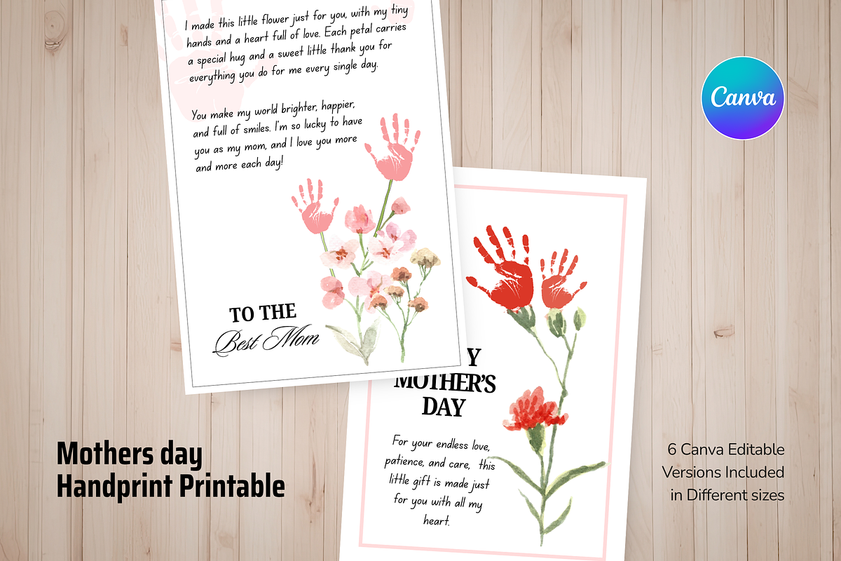 Mother Day Handprint Printable PDF, a Card Template by Snapybiz (Photo 9 of 10)