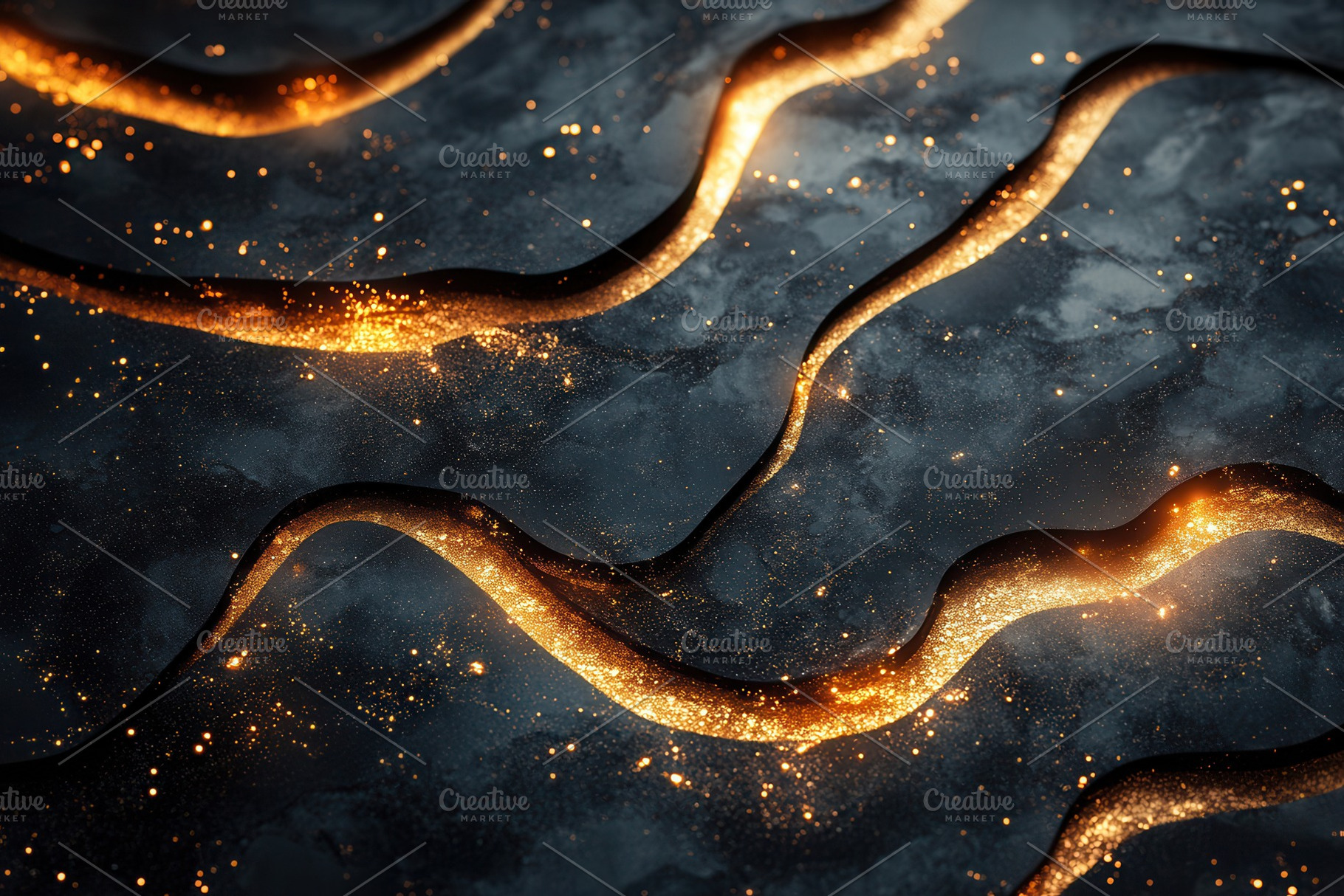 Flowing golden waves create a mesmer, a Photo by Tanuart