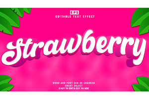 Vector Strawberry 3d Editable Text