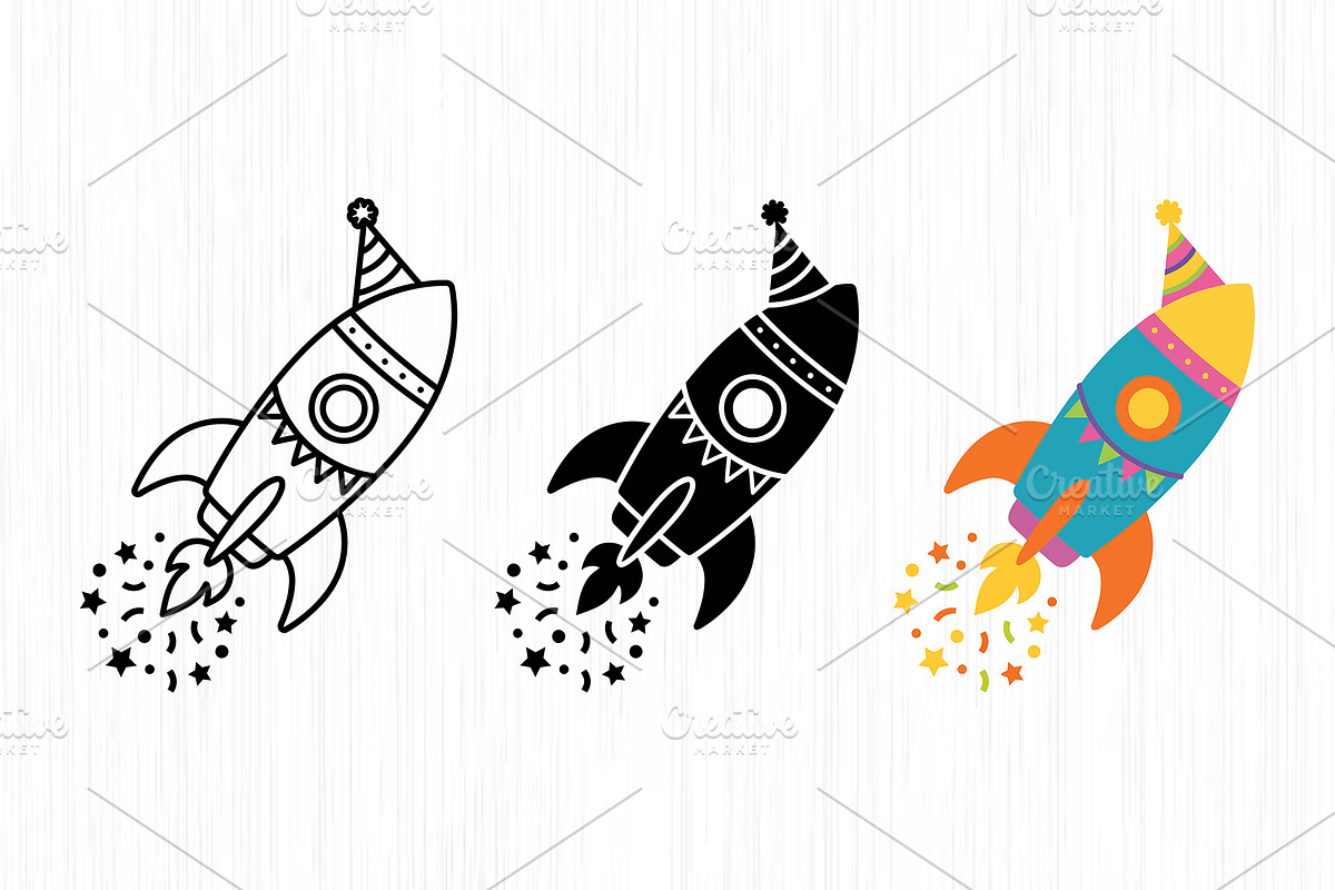 Party Rocket Vector Trio Pack, an Object Graphic by Artonix (Photo 2 of 3)